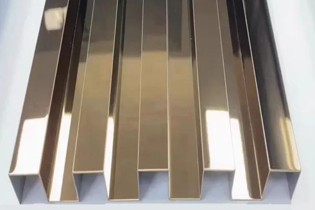 Austenitic Stainless Steel 304 Gold Hairline Fluted Panel in uk