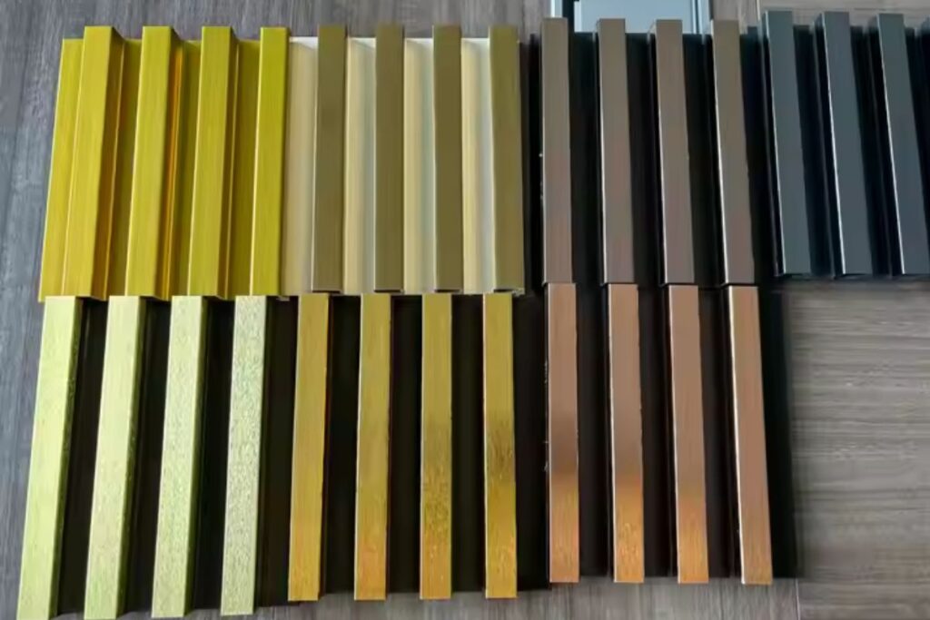 Gold Hairline Decorative SS 304 Fluted Panels in uk