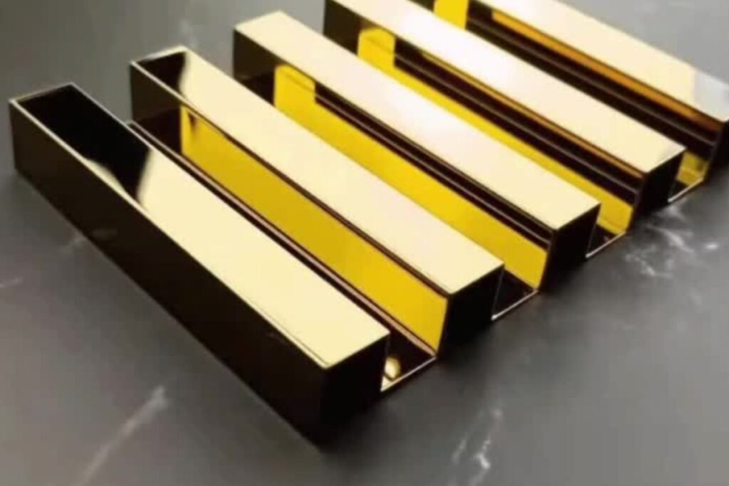 SS 304 Gold Mirror Fluted Panel in uk