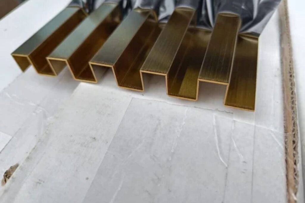 SS Gold Hairline Fluted Panel in uk