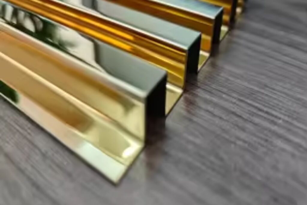 Stainless Steel Gold Hairline Fluted Panel in uk